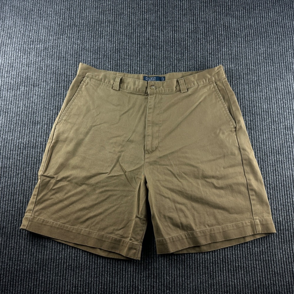 Polo Ralph Lauren Philip Short Mens 36 Tan Khaki Classic Chino Cotton Twill 6in